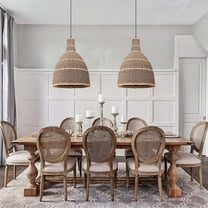 Arturesthome Bell Rattan Woven Pendant Light Kitchen Island