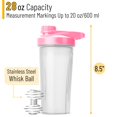thumbnail image 2 of Botella mezcladora de proteínas Shaker Bottles Mr. Pen de 800 ml, color rosa (x2), 2 of 5