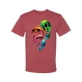 thumbnail image 2 of Wild Bobby, Trippy Neon Melting Skulls Men's Graphic T-Shirt, Vintage Heather Red, Small, 2 of 3