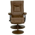 thumbnail image 3 of Contemporary Palimino Leather Recliner and Ottoman with Leather Wrapped Base, 3 of 9