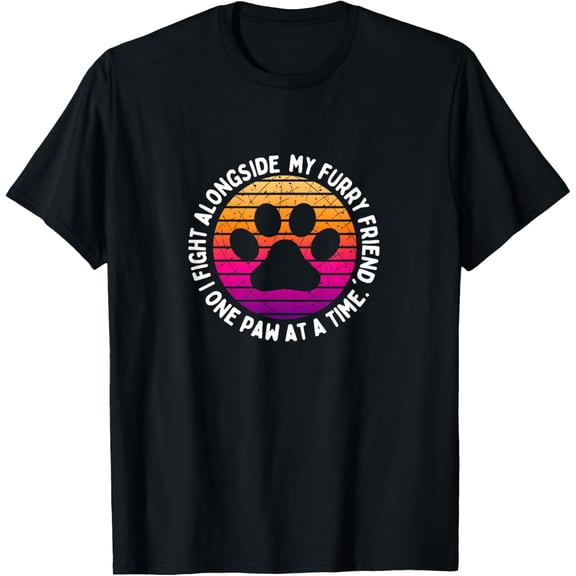 Dog Cancer Survival Paw Print T-Shirt