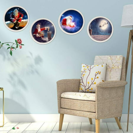 4Pcs/Set Christmas Wall Sticker Self-Adhesive Window Stickers Household Decorative Decals Living Room Decoration