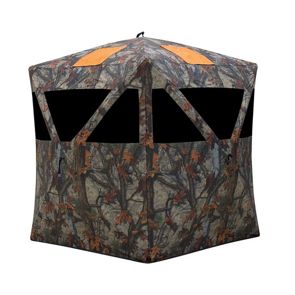 Barronett Blinds Road Runner 200 Pop Up Hunting Blind Shelter, Orange Camo