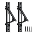 thumbnail image 1 of Paquete de 2 Tiradores para Puerta Empotrada, Tiradores de Puerta Empotrada SóLidos con Borde Al , en Negro Mate, 1 of 5