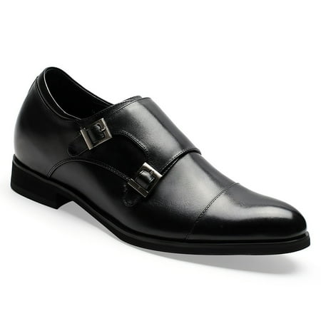 

CMR CHAMARIPA Taller Shoes Height Increasing Shoes Men s Cap-Toe Monk Strap Loafer Elevator Dress Shoes 7 CM/ 2.76 Inches