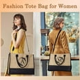 thumbnail image 4 of Initial Jute Tote Bag with Makeup Bag Beach Bag with Pockets Adjustable Strap Mothers Day Birthday Gifts for Her, 4 of 9