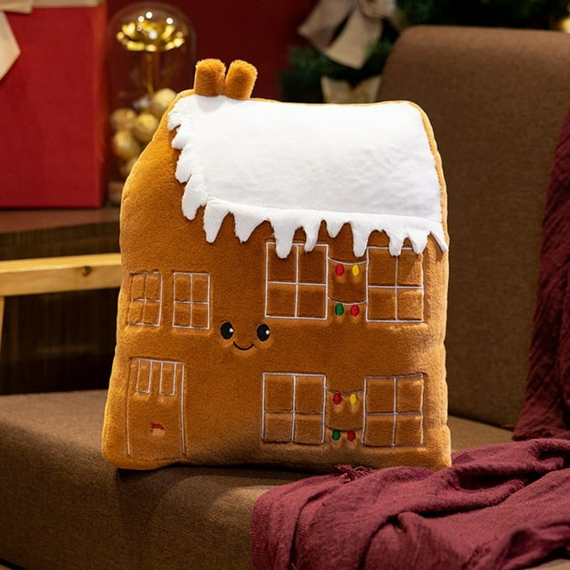 SuChun Spring Tree Flower Pillow Covers Joyful Christmas Tree Snowman House Pillow Plush Doll Decoration