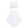 thumbnail image 4 of vastwit Kids Girls Ballet Dance Outfits Sleeveless Crop Top High-Low Skirt Gymnastics Dancewear White 10, 4 of 7