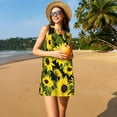 thumbnail image 3 of Daiia Sunflowers In Vintage Print Women's Dresses 2025 Trendy Short sleeve Dresses Casual Baggy Flowy Maxi Sun Dresses, 3 of 7
