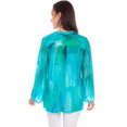 thumbnail image 2 of Scully Leather 36% Viscose Aqua Pullover Tie Front Print Blouse, 2 of 2