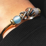 Trollbeads Round Light Blue Agate Gemstone Bead, 1 Count