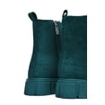 thumbnail image 3 of Cape Robbin Women Ankle Combat Boots Lug Platform Sole Booties Lace Up Round Toe Side Zipper Suede SHANDA Dark Blue Green Teal 5, 3 of 4
