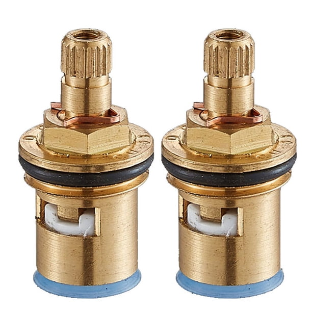 Válvula de cartucho de cerámica para grifo, reemplazo de cartuchos de disco de cerámica para grifo de latón G1/2"para agua fría y caliente-2 piezas