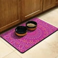 thumbnail image 2 of Colorful Boho Dog Food Mat - Psychedelic Art Design, 4-Layer Protection, Soft Surface for Pet Comfort, 2 of 6