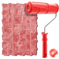 thumbnail image 3 of Hanroy 8" Rubber Paint Roller for Wall Painting & Decoration, Embossing Classic Brick Texture Pattern Roller for DIY Home Projects, 3 of 9