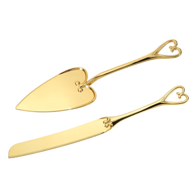 Juego de corte de pasteles Uxcell para bodas, cuchillo y servidor de pasteles para regalo (Corazón)