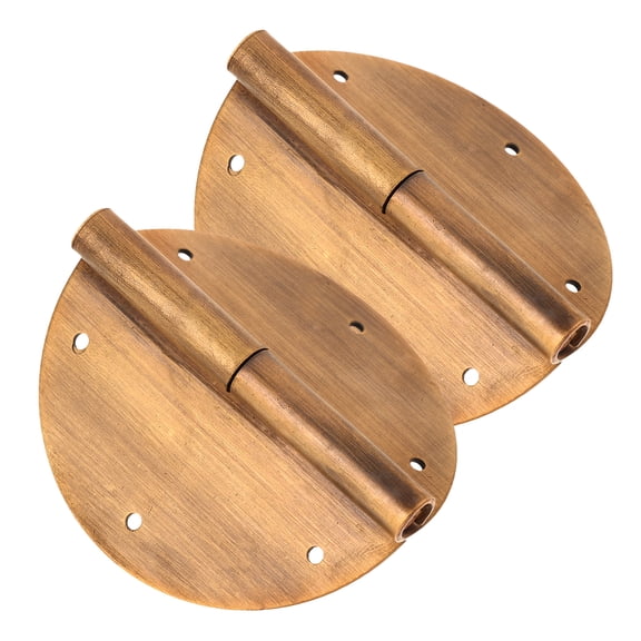 Worgeous 2pcs Vintage Brass Hinges for Cabinet Closet Doors Heavy Duty with Stainless Steel Round Pin for Home Decor and Crafts Featuring Decorative Caps
