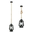 thumbnail image 1 of Spptty Retro Vintage Rope Hanging LED Lantern Pendant Light, 1 of 8