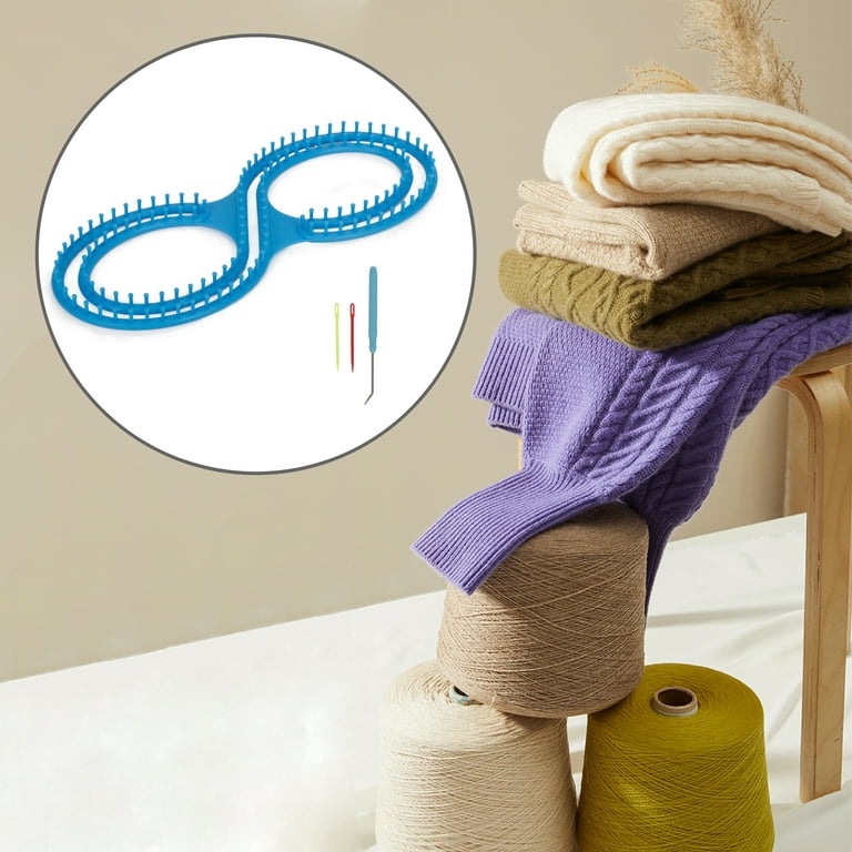 Nisorpa Afghan Loom Knitting Board, Weave Loom Kit, Knitting Sweater Helper, Creative DIY Knitting, Size: One size, Blue