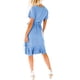 thumbnail image 3 of Txlixc Vestido Midi de Verano para Mujer Color Sólido Manga Corta Dobladillo Irregular Vestido con Cinturón Txlixc  Moda, 3 of 6