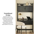 thumbnail image 6 of Walker Edison Transitional Reeded Desk with Hutch and Drawers, Black, 6 of 20