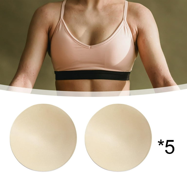 10Pcs Bra Pads Inserts Removable Foam Bra Cups Pads for Swimsuit Yoga  Sports beige
