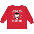 thumbnail image 3 of Inktastic I Love My Mommy with Cute Penguin and Hearts Girls Long Sleeve Toddler T-Shirt, 3 of 5