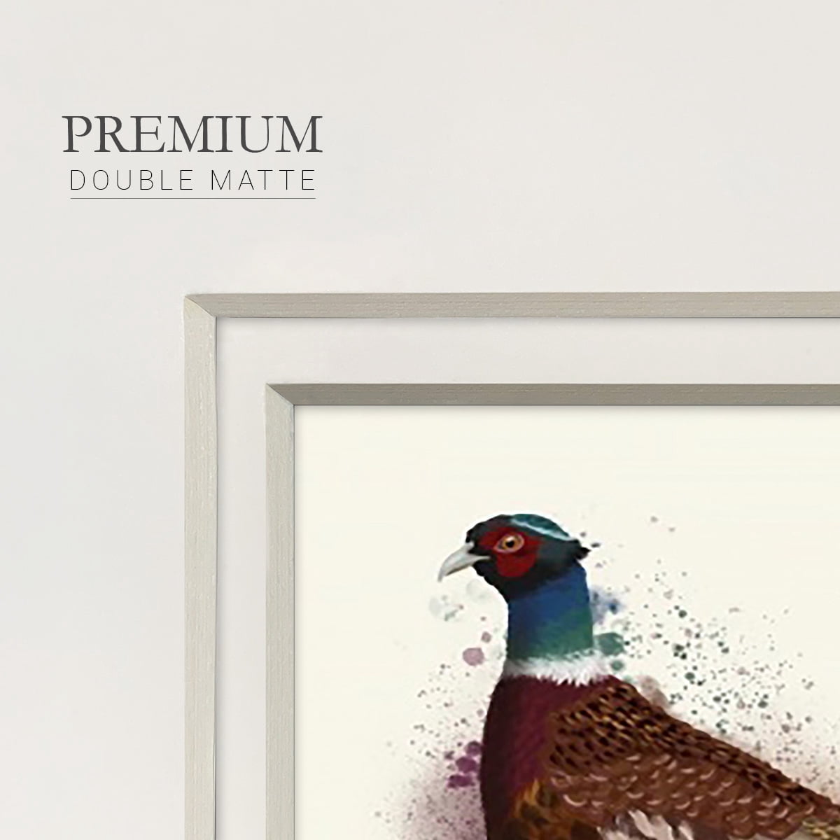 Pheasant Splash 1Premium Framed Print
