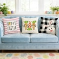 thumbnail image 7 of C 17.72X17.72 Inch Linen Style Pillow Cover With Bunny And Easter Egg Design For Sofa Couch Bed Living Room Spring Festive Holiday Home Decoration C Style, 7 of 7