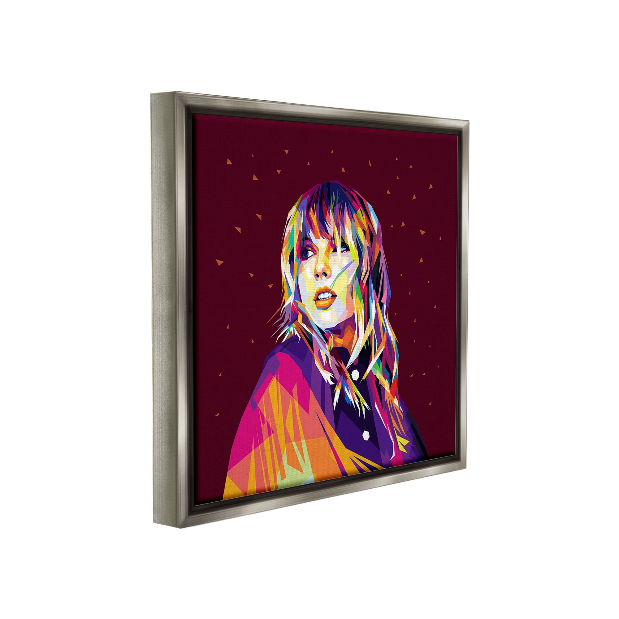 Stupell Industries Modern Hue Taylor Abstract Painting Gray Floater Framed Canvas Art Print Wall Art, 18 x 18