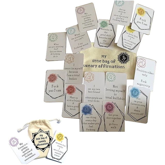 16 Uds. Tarjeta de afirmación divertida, juego de tarjetas de afirmación positiva para regalo, tarjetas de afirmación diarias, tarjetas de cumpleaños con frases motivacionales
