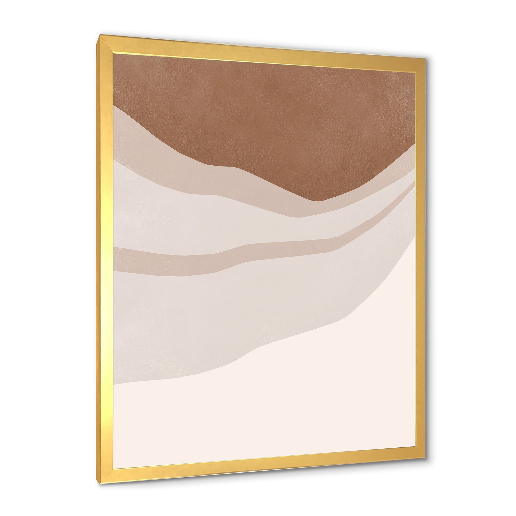 Designart 'Ivory and Terracotta Shapes with Scuff Effect' Modern Framed Art Print