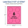 thumbnail image 6 of Avery Printable Hexagon Labels, Bright Pink, 2-1/2" x 2-57/64", 60ct, 6 of 11