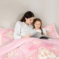 thumbnail image 4 of Homewish Bohemian Mandala Flowers Twin Comforter Sets,Pink Watercolor Gradient Bedding Set,Pink Reversible,2pcs,1 Comforter and 1 Pillowcase, 4 of 7
