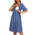 thumbnail image 2 of Women's Short Sleeve Ruffle Maternity Nursing Dresses for Breastfeeding, 2 of 4