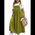thumbnail image 2 of Vestido de Verano para Mujer, Talla Grande, Informal, Sin Mangas, con Tirantes Finos, para Playa Verde 4XL, 2 of 7