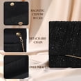 thumbnail image 4 of Suede Evening Bag Formal Clutch Purses for Women Sparkling Evening Bag with Detachable Chain for Prom Wedding Party, 4 of 6