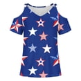 thumbnail image 4 of Camisas de Manga Corta para las Mujeres Cuello Redondo de Impresión Casual, Top de Blusa para el Hogar Y el Uso Diario, Camisa de Moda de las Cuatro Estaciones de las Mujeres, 4 of 4