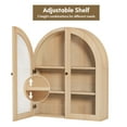 thumbnail image 2 of Wirrytor Arched Wall Cabinet with Glass Door, Hanging Bathroom Shelf, Medicine Wall Mounted Cupboard, Farmhouse Over the Toilet Cabinet, Natural, 2 of 8