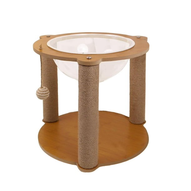 Cama para gatos con forma de cápsula espacial, nido para gatitos, juguete para gatos, cama de madera para mascotas pequeñas, cama rascador para gatos, hamaca para gatos de todas Tres pilares