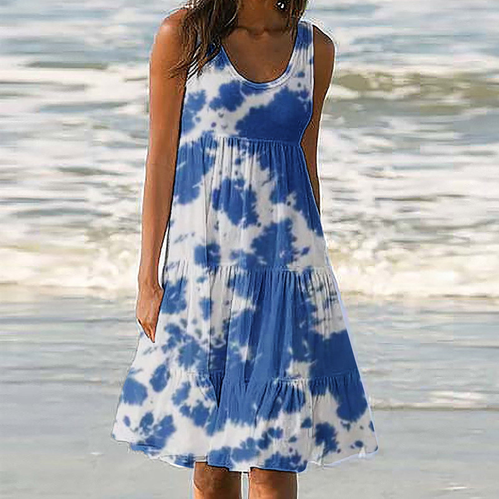 JIUKE Summer Tshirt Dresses for Women Swing Sun Dress Holiday Casual ...
