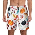 thumbnail image 2 of Goofa Autumn Pumpkins Fall Leaves Printed Men's Swim Trunks Board Shorts Quick Dry Mens Swimming Trunks with Compression Liner,Breathable Fit Hawaii Beach Shorts-Large, 2 of 9