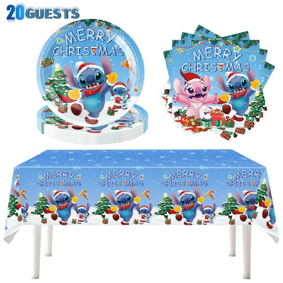 41Pcs Christmas Tableware Set Paper Plates and Napkins Tablecloth Birthday Party Supplies for Christmas Xmas Winter Holiday Party Decorations