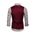 thumbnail image 3 of MAWCLOS Gilet de Costume pour Homme Gilet à Col en V Veste de Couleur Unie Gilets Mode Vacances Sans Manches Manteau Bordeaux TP, 3 of 7
