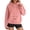 Pink, variant on Pet Pouch Hoodie for Women Cat Face and Whisker Print Long Sleeve Pullover with Button Flap Pouch Casual Hoodies