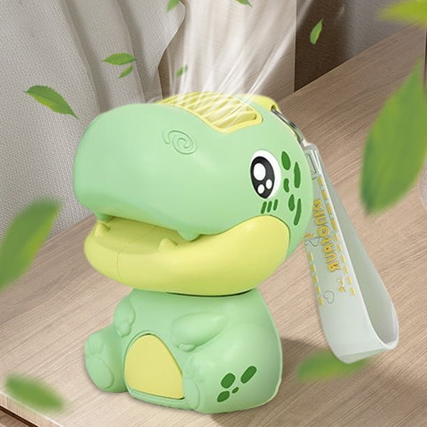 Admirador USB Dinosaur Mini Handheld Fan Bladeless Mute 2 velocidades ajustables (verde) Sywqhk Libre de BPA