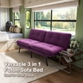 thumbnail image 4 of BSHTI 70.87" Convertible Futon Sofa Bed, Linen Fabric 2-Seater Sleeper Couch with 5-Level Adjustable Backrest & Armrests for Living Room, Office, Guest Room, Small Spaces, 4 of 13