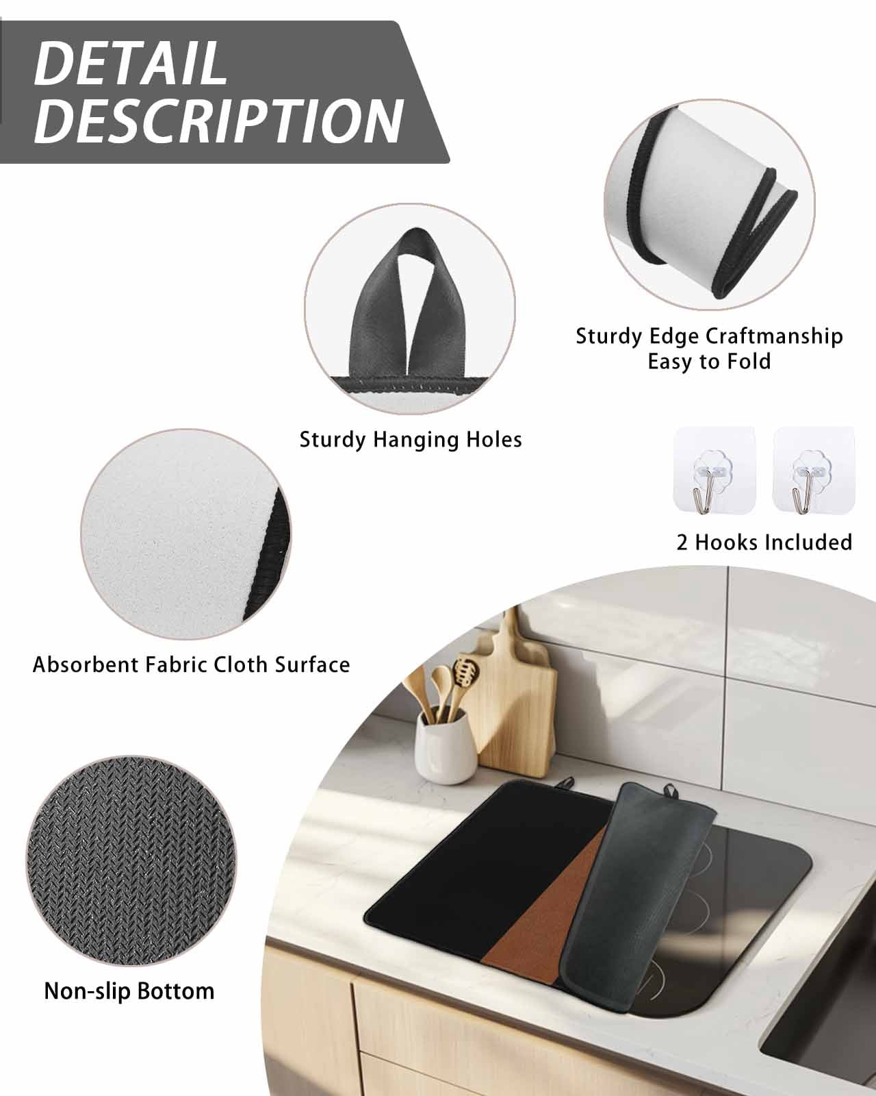 Stove Top Covers for Electric Stove, Black Brown Glass Stovetop Cover Protector, Contemporary Boho Modern Art Induction Cooktop Protector Oven Mat for Kitchen Countertop 24"x21"