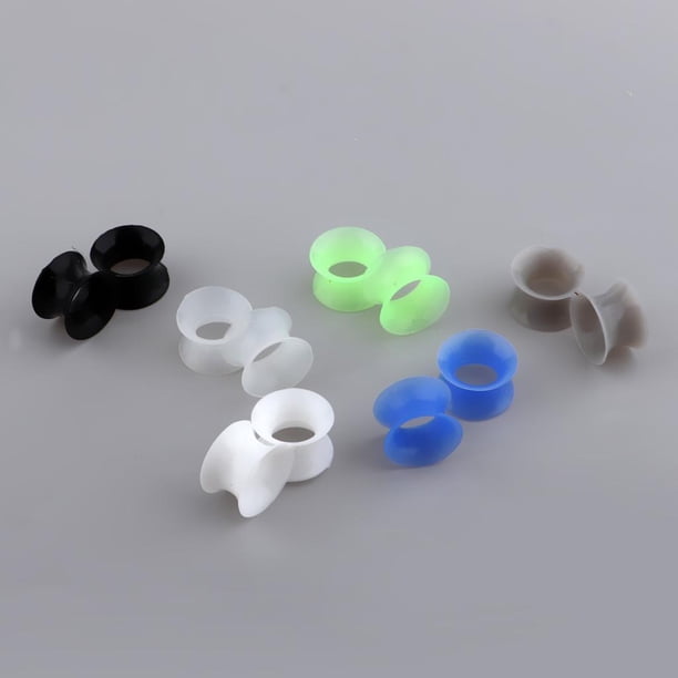 6 Pares de Túneles Y Tapones para Los Oídos - Medidores para Los Oídos de Silicona Hueca Doble Acampanada - Joyas Expansoras para Los Oídos (8 8mm