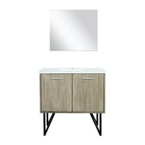 Fairfield 36 in W x 20 in D Rustic Acacia Single Bath Vanity, White Quartz Top and 28 in Mirror